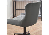 Luxe Grey Velvet Office Chair - rear